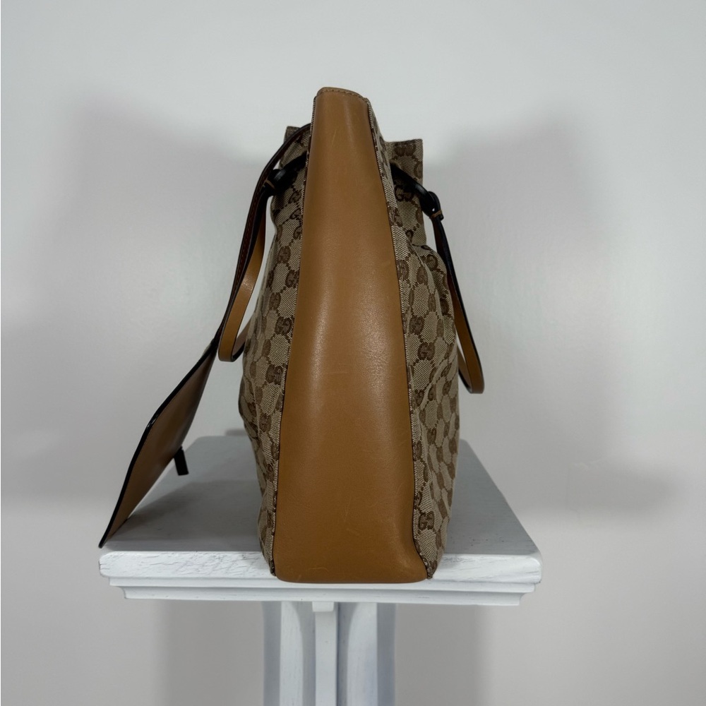 GUCCI GG monogram w/leather incl pouch very good cond Large vintage style - Picture 13 of 15